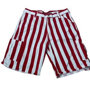 Game Bibs shorts Red and White Striped Cargo Shorts